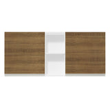 Gabinete de Cocina Glamy Blanco y Marron 150x66cm Flotante con Dos Puertas - ALACENAS Y MUEBLES MICROONDAS | Bylmo