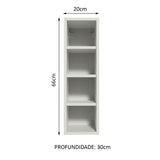 Gabinete de Cocina Glamy Blanco 20x66cm Flotante sin Puertas - ALACENAS Y MUEBLES MICROONDAS | Bylmo