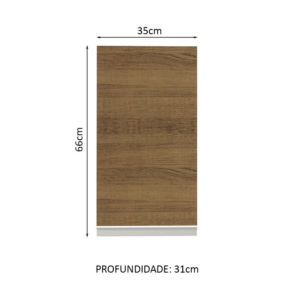 Gabinete de Cocina Glamy Blanco y Marron 35x66cm Flotante con Una Puerta - ALACENAS Y MUEBLES MICROONDAS | Bylmo