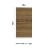 Gabinete de Cocina Glamy Blanco y Marron 35x66cm Flotante con Una Puerta - ALACENAS Y MUEBLES MICROONDAS | Bylmo