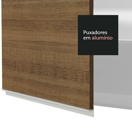 Gabinete de Cocina Glamy Blanco y Marron 40x66cm Flotante con Una Puerta - ALACENAS Y MUEBLES MICROONDAS | Bylmo