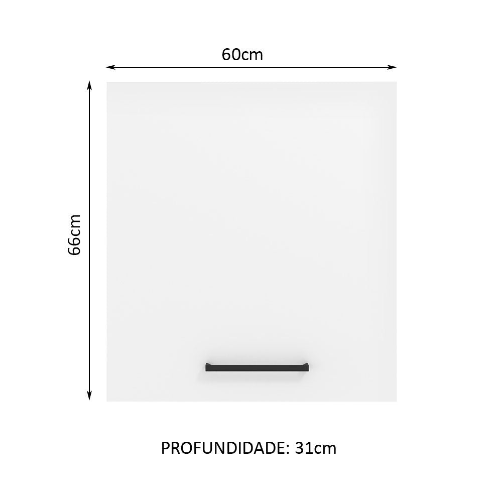 Gabinete de Cocina Agata Blanco 60x66cm Flotante con Una Puerta - ALACENAS Y MUEBLES MICROONDAS | Bylmo
