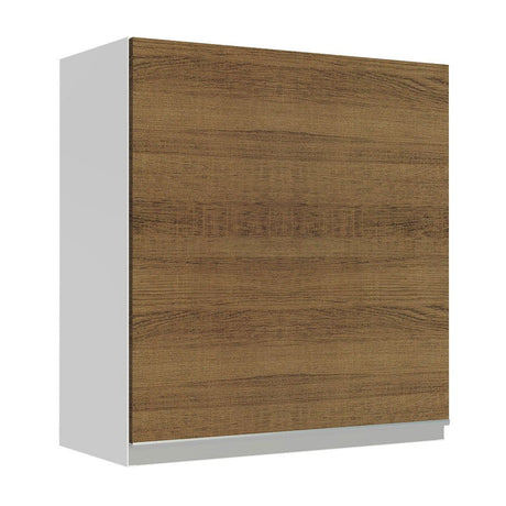 Gabinete de Cocina Glamy Blanco y Marron 60x66cm Flotante con Una Puerta - ALACENAS Y MUEBLES MICROONDAS | Bylmo
