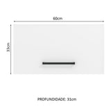 Gabinete de Cocina Agata Blanco 60x33cm Flotante con Una Puerta - ALACENAS Y MUEBLES MICROONDAS | Bylmo