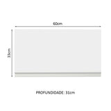 Gabinete de Cocina Glamy Blanco 60x33cm Flotante con Una Puerta - ALACENAS Y MUEBLES MICROONDAS | Bylmo