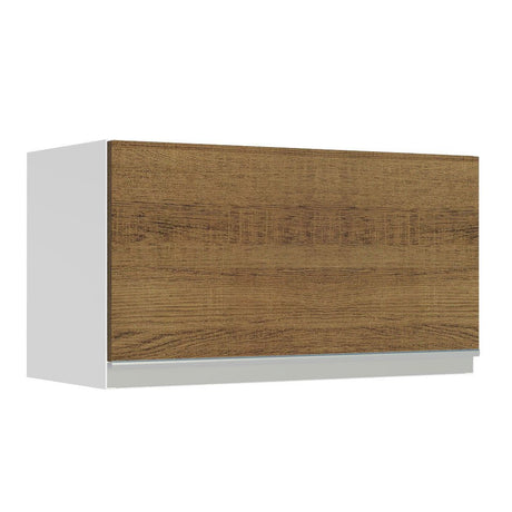 Gabinete de Cocina Glamy Blanco y Marron 60x33cm Flotante con Una Puerta - ALACENAS Y MUEBLES MICROONDAS | Bylmo