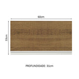 Gabinete de Cocina Glamy Blanco y Marron 60x33cm Flotante con Una Puerta - ALACENAS Y MUEBLES MICROONDAS | Bylmo