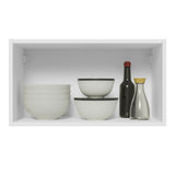Gabinete de Cocina Glamy Blanco y Marron 60x33cm Flotante con Una Puerta - ALACENAS Y MUEBLES MICROONDAS | Bylmo