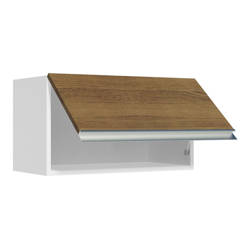 Gabinete de Cocina Glamy Blanco y Marron 60x33cm Flotante con Una Puerta - ALACENAS Y MUEBLES MICROONDAS | Bylmo