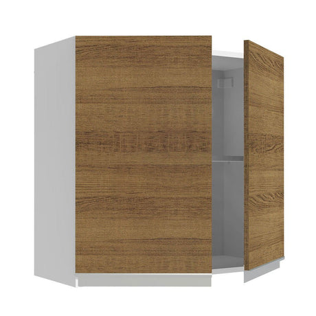 Gabinete de Cocina Glamy Blanco y Marron 70x66cm Flotante con Dos Puertas - ALACENAS Y MUEBLES MICROONDAS | Bylmo