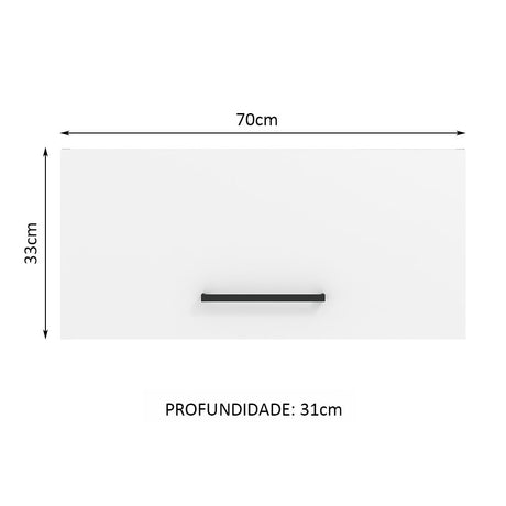 Gabinete de Cocina Agata Blanco 70x33cm Flotante con Una Puerta - ALACENAS Y MUEBLES MICROONDAS | Bylmo