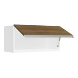 Gabinete de Cocina Glamy Blanco y Marron 70x33cm Flotante con Una Puerta - ALACENAS Y MUEBLES MICROONDAS | Bylmo