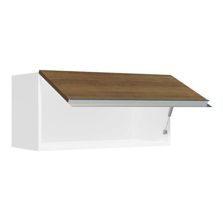 Gabinete de Cocina Glamy Blanco y Marron 70x33cm Flotante con Una Puerta - ALACENAS Y MUEBLES MICROONDAS | Bylmo