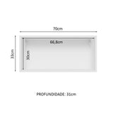 Gabinete de Cocina Glamy Blanco y Marron 70x33cm Flotante con Una Puerta - ALACENAS Y MUEBLES MICROONDAS | Bylmo