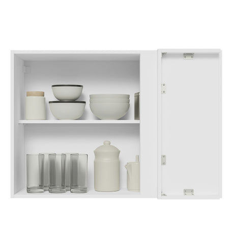 Gabinete de Cocina Glamy Blanco 94x66cm Flotante con Una Puerta - ALACENAS Y MUEBLES MICROONDAS | Bylmo