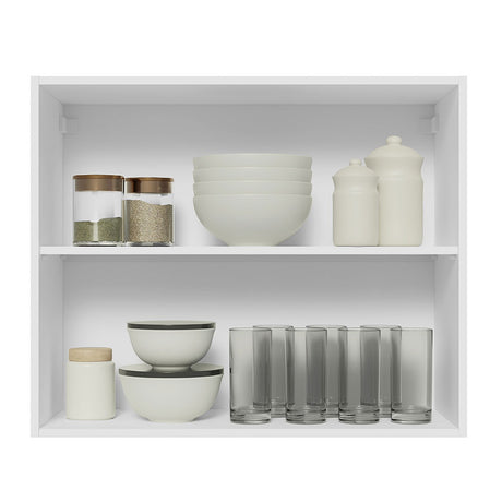 Gabinete de Cocina Glamy Blanco 80x66cm Flotante con Dos Puertas - ALACENAS Y MUEBLES MICROONDAS | Bylmo