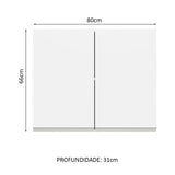 Gabinete de Cocina Glamy Blanco 80x66cm Flotante con Dos Puertas - ALACENAS Y MUEBLES MICROONDAS | Bylmo