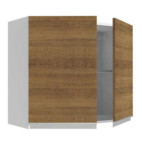 Gabinete de Cocina Glamy Blanco y Marron 80x66cm Flotante con Dos Puertas - ALACENAS Y MUEBLES MICROONDAS | Bylmo