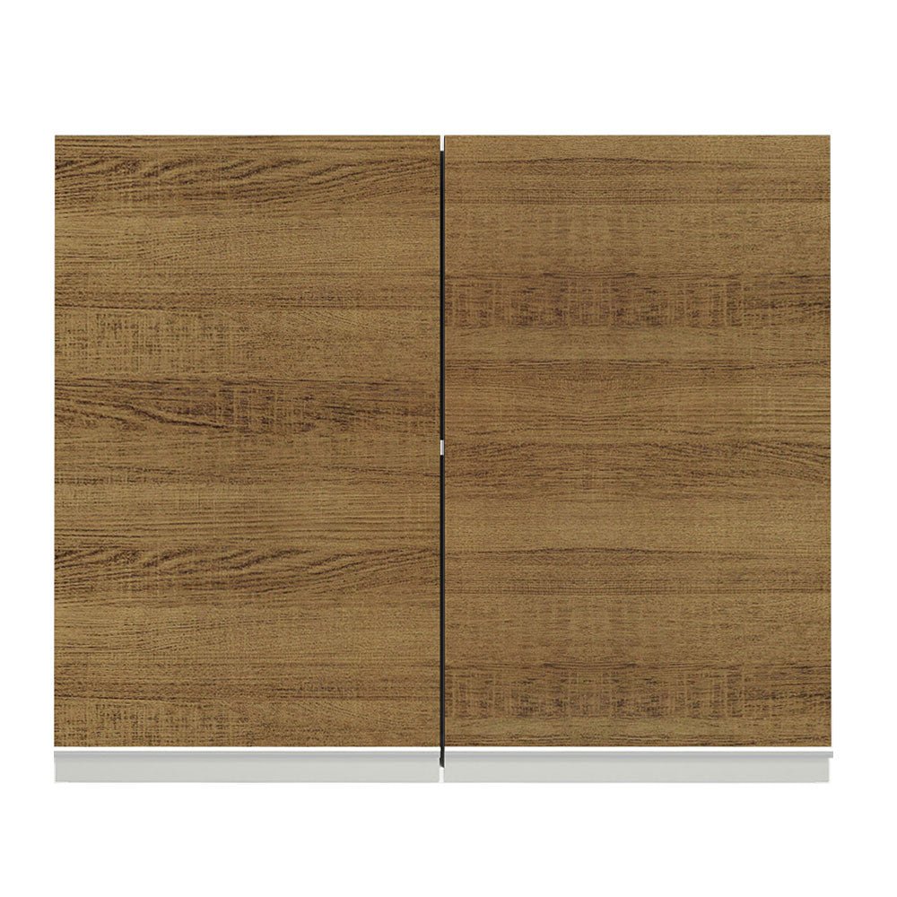 Gabinete de Cocina Glamy Blanco y Marron 80x66cm Flotante con Dos Puertas - ALACENAS Y MUEBLES MICROONDAS | Bylmo