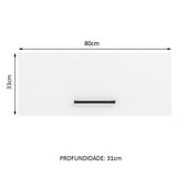 Gabinete de Cocina Agata Blanco 80x33cm Flotante con Dos Puertas - ALACENAS Y MUEBLES MICROONDAS | Bylmo