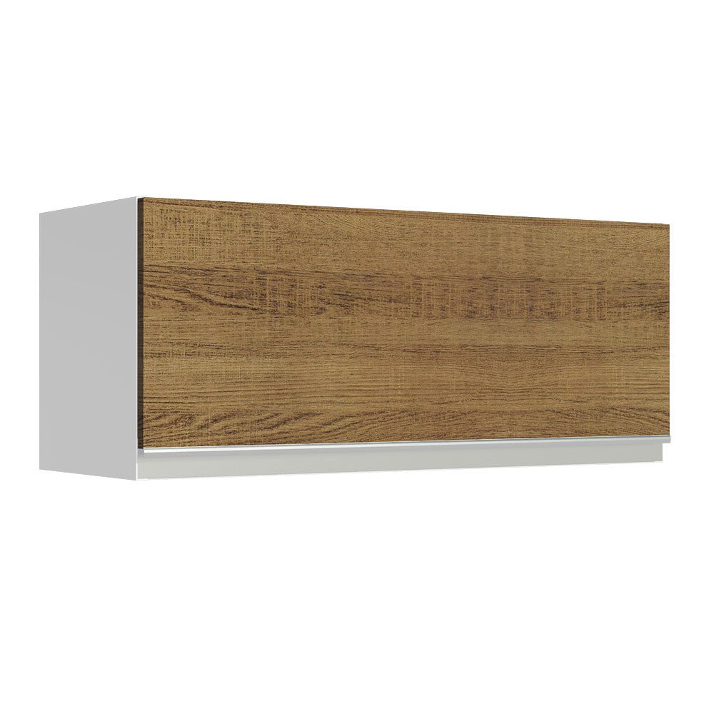 Gabinete de Cocina Glamy Blanco y Marron 80x33cm Flotante con Una Puerta - ALACENAS Y MUEBLES MICROONDAS | Bylmo