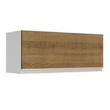 Gabinete de Cocina Glamy Blanco y Marron 80x33cm Flotante con Una Puerta - ALACENAS Y MUEBLES MICROONDAS | Bylmo