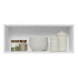 Gabinete de Cocina Glamy Blanco y Marron 80x33cm Flotante con Una Puerta - ALACENAS Y MUEBLES MICROONDAS | Bylmo