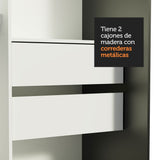 Closet Tokio Negro y Blanco 109x218cm con Dos Cajones y con Cinco Entrepaños - CLOSETS | Bylmo