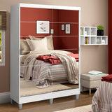 Closet Luke Blanco 120x192cm con Espejo con Dos Cajones y con Tres Entrepaños - CLOSETS | Bylmo