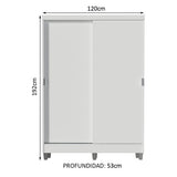 Closet Luke Blanco 120x192cm con Dos Cajones y con Tres Entrepaños - CLOSETS | Bylmo