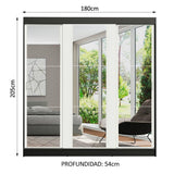 Closet Reno Negro y Blanco 180x205cm con Espejo con Cuatro Cajones y con Seis Entrepaños - CLOSETS | Bylmo