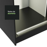 Closet Reno Negro y Blanco 180x205cm con Espejo con Cuatro Cajones y con Seis Entrepaños - CLOSETS | Bylmo