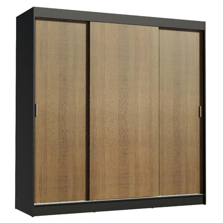 Closet Reno Negro y Marron 180x205cm con Cuatro Cajones y con Seis Entrepaños - CLOSETS | Bylmo