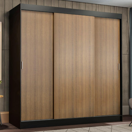 Closet Reno Negro y Marron 180x205cm con Cuatro Cajones y con Seis Entrepaños - CLOSETS | Bylmo