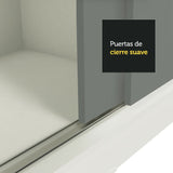 Closet Reno Blanco y Gris 180x205cm con un Espejo con Cuatro Cajones y con Seis Entrepaños - CLOSETS | Bylmo
