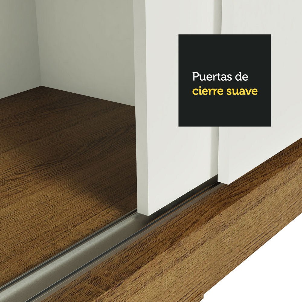 Closet Reno Marron y Blanco 109x218cm con Dos Cajones y con Cinco Entrepaños - CLOSETS | Bylmo