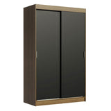 Closet Tokio Marron y Negro 109x218cm con Dos Cajones y con Cinco Entrepaños - CLOSETS | Bylmo