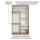 Closet Tokio Marron y Negro 109x218cm con Dos Cajones y con Cinco Entrepaños - CLOSETS | Bylmo