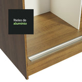 Closet Tokio Marron y Negro 109x218cm con Dos Cajones y con Cinco Entrepaños - CLOSETS | Bylmo