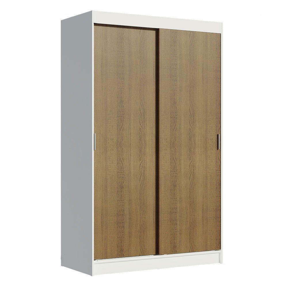 Closet Tokio Blanco y Marron 109x218cm con Dos Cajones Siete Compartimientos y con Cinco Entrepaños - CLOSETS | Bylmo