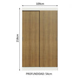 Closet Tokio Blanco y Marron 109x218cm con Dos Cajones Siete Compartimientos y con Cinco Entrepaños - CLOSETS | Bylmo