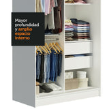 Closet Tokio Blanco y Marron 109x218cm con Dos Cajones Siete Compartimientos y con Cinco Entrepaños - CLOSETS | Bylmo