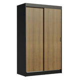 Closet Tokio Negro y Marrón 109x218cm con Dos Cajones y con Cinco Entrepaños - CLOSETS | Bylmo