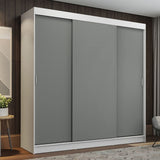 Closet Tokio Blanco y Gris 180x205cm con Cuatro Cajones y con Seis Entrepaños - CLOSETS | Bylmo