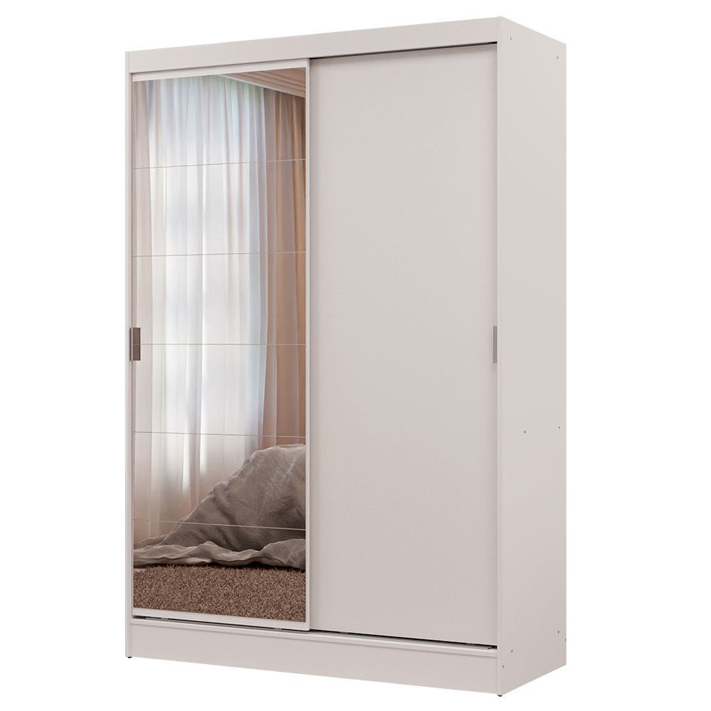 Closet Max Blanco 119x183cm con Un Espejo con Dos Cajones y con Tres Entrepaños - CLOSETS | Bylmo