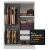 Closet Max Blanco 119x183cm con Un Espejo con Dos Cajones y con Tres Entrepaños - CLOSETS | Bylmo