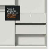 Closet Max Blanco 119x183cm con Espejo con Dos Cajones y con Tres Entrepaños - CLOSETS | Bylmo