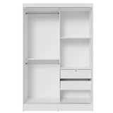 Closet Max Blanco 119x183cm con Espejo con Dos Cajones y con Tres Entrepaños - CLOSETS | Bylmo