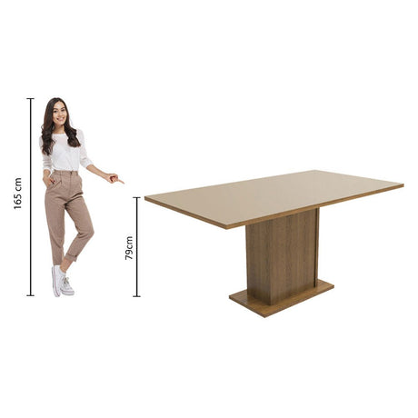 Comedor Marron y Crema 160x80cm Rectangular de Seis Puestos sin Sillas - COMEDORES | Bylmo