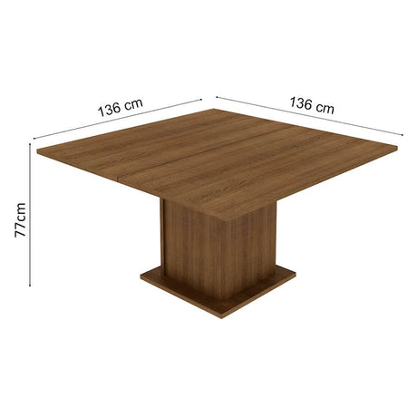 Comedor Marron 136x77cm Cuadrado de Ocho Puestos sin Sillas - COMEDORES | Bylmo
